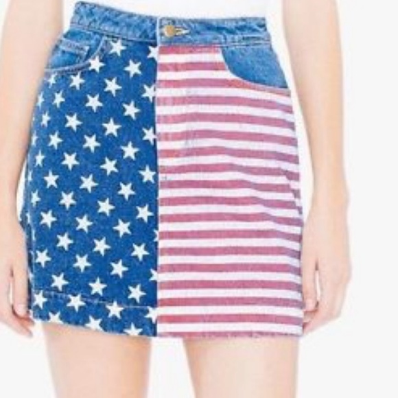 American Apparel Dresses & Skirts - American Apparel USA Flag Denim A-Line Skirt